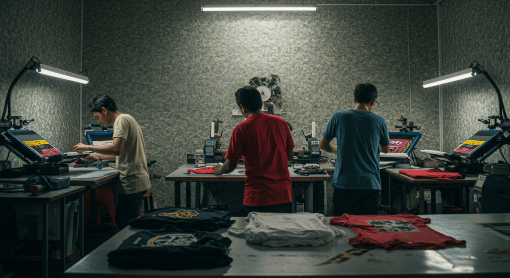 Workshop dan toko sablon kaos