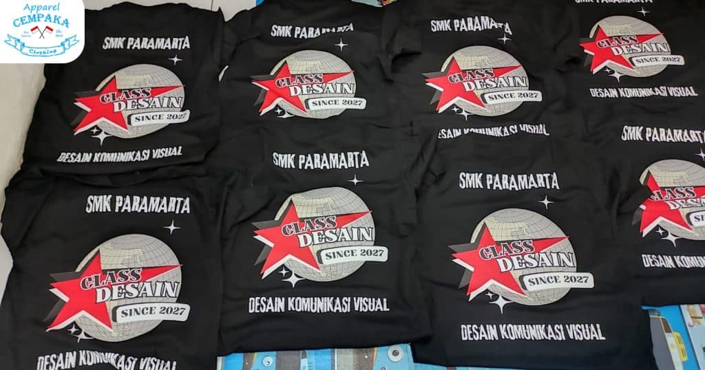 Sablon baju terdekat kaos sekolah dan pensi